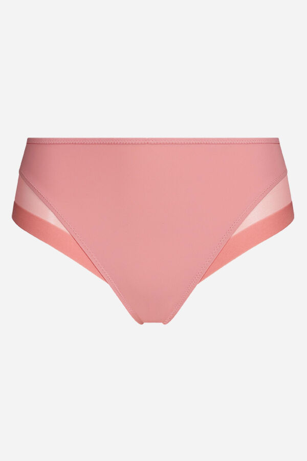 DIM Braga cl&aacute;sica microfibra y  malla rosa