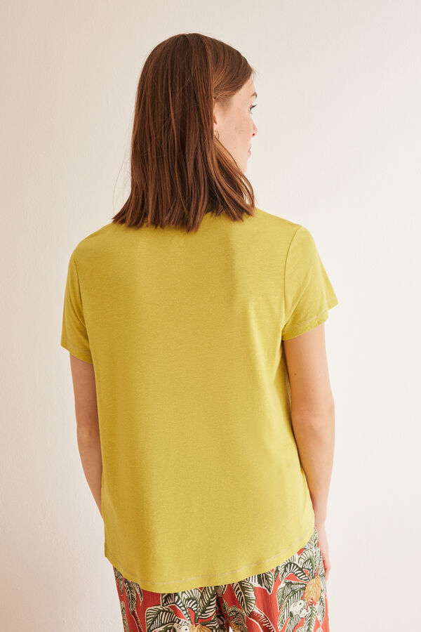 Women'secret Camisola kaki manga curta bege