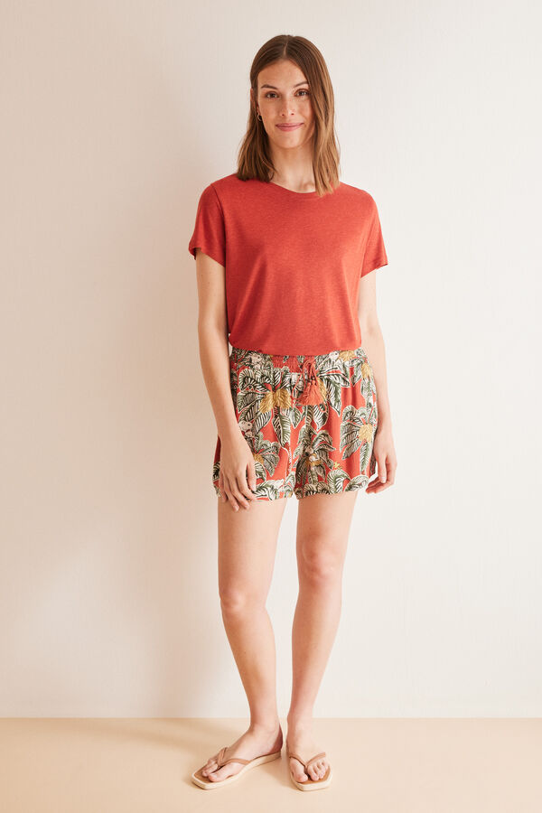 Women'secret Pantal&oacute;n corto viscosa Snoopy estampado