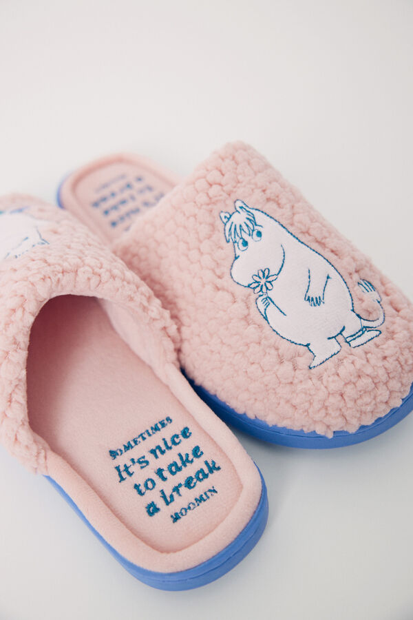 Women'secret Zapatilla casa textura rosa Moomin rosa