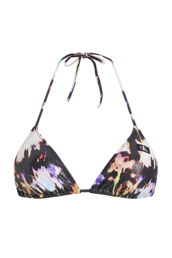 Calvin Klein Parte de cima do biqu&iacute;ni triangular - CK Monogram Foil estampado