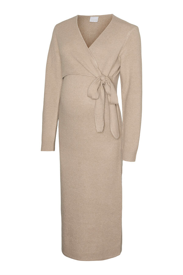 Mamalicious Vestido punto maternity nude