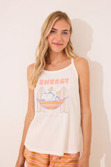 Women'secret Pijama curto com alças do Snoopy bege