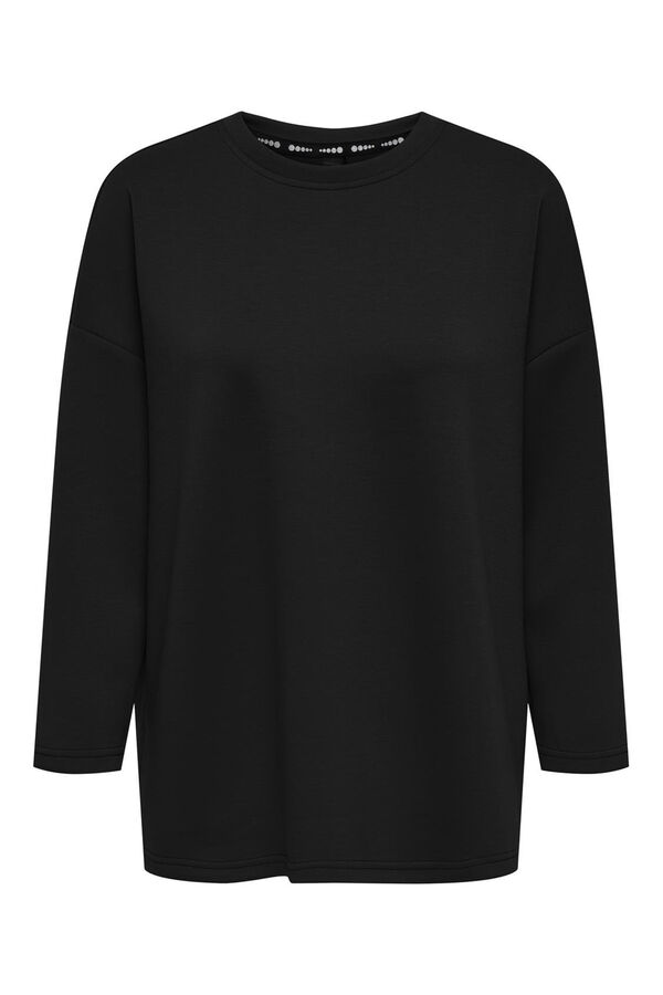 Only Play Sweatshirt fluido com gola redonda preto