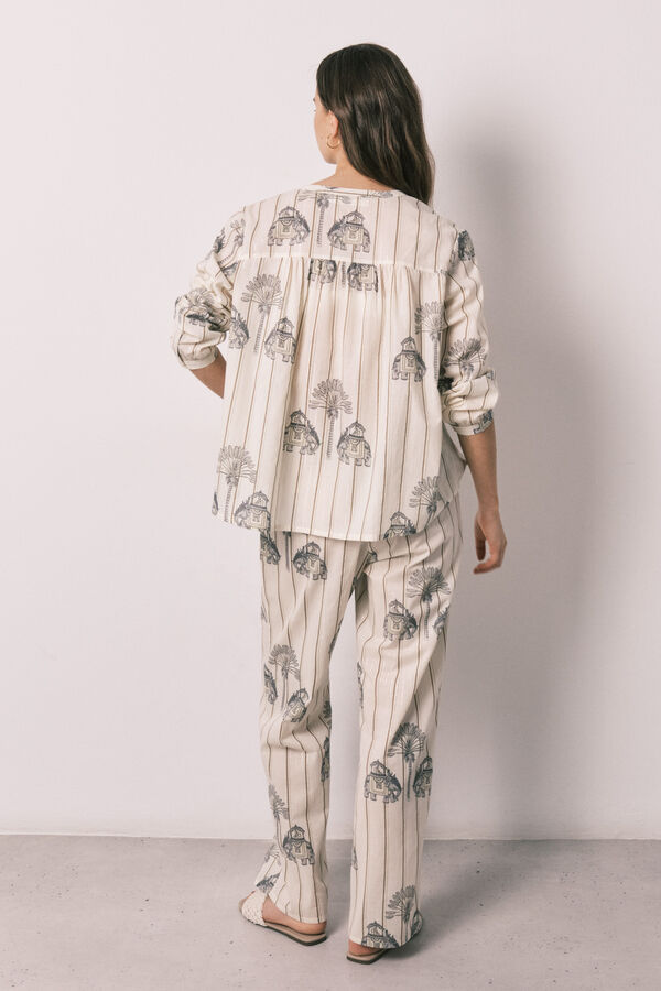 Women'secret Pijama largo algod&oacute;n estampado estampado