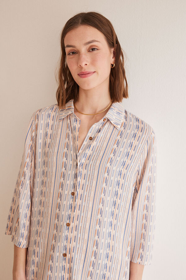 Women'secret Vestido camisero rayas estampado