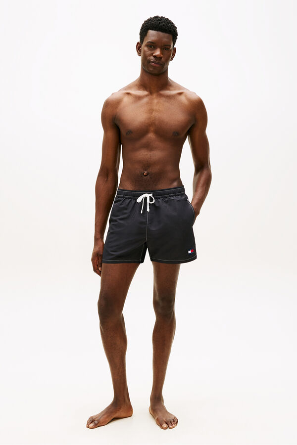 Tommy Hilfiger Ba&ntilde;ador hombre con bandera bordada negro