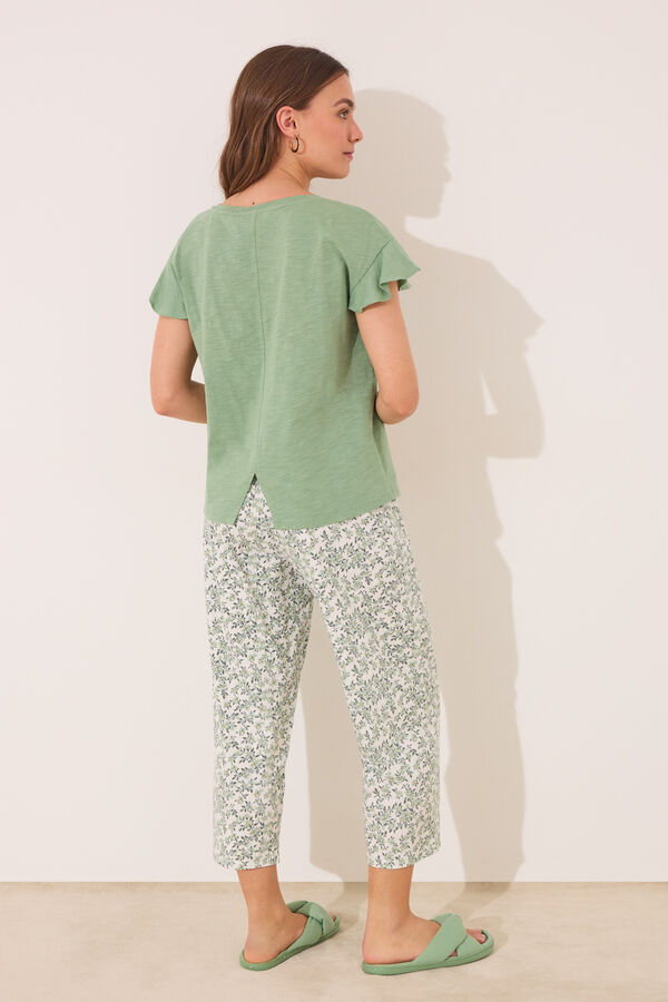 Women'secret Pijama Capri 100% algod&oacute;n verde verde
