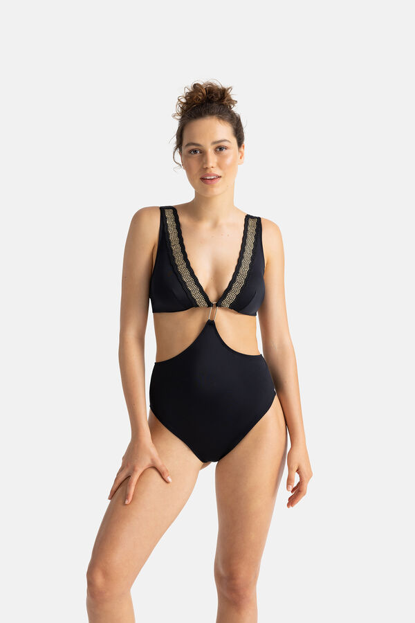 Dorina Fato de banho semi-almofadado preto