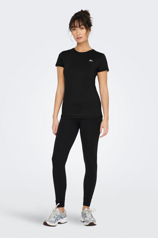 Only Play Camiseta deportiva manga corta negro