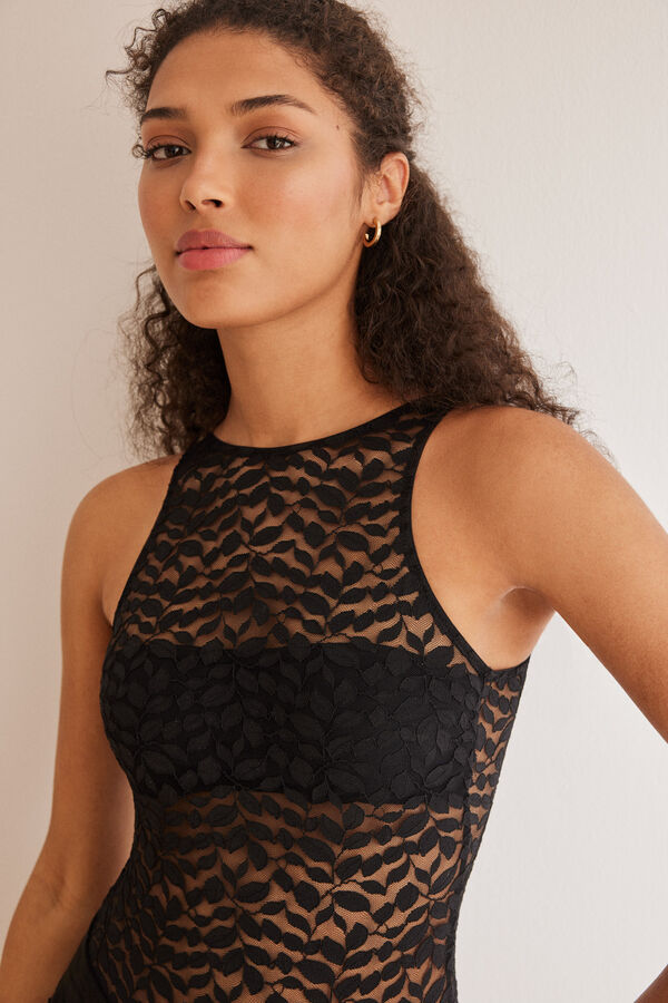 Women'secret Body halter encaje negro negro