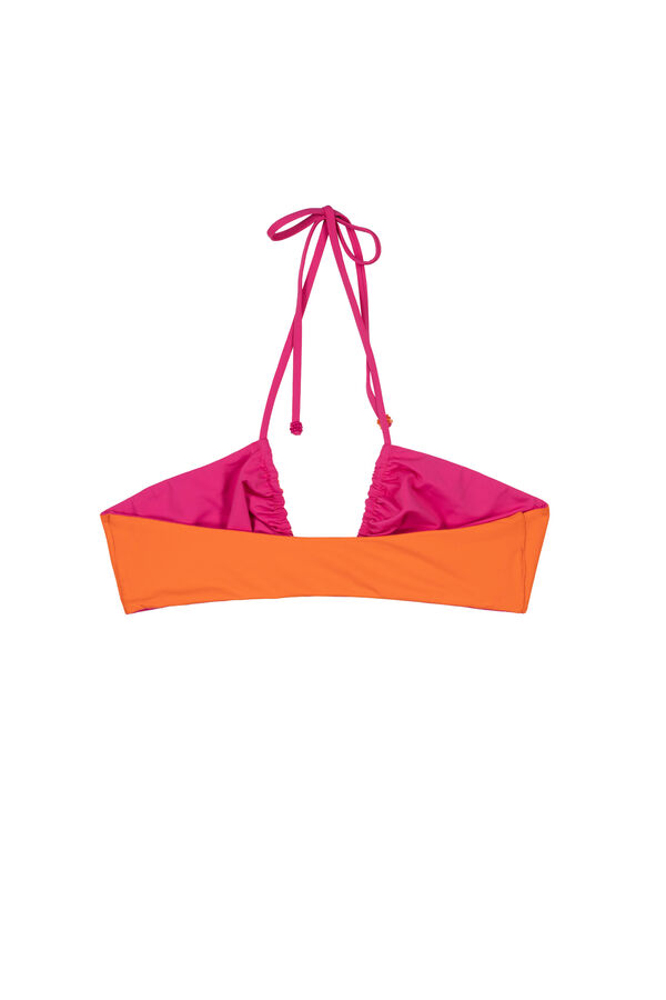 Womensecret Top bikini bandeau reversible fucsia/naranja fucsia