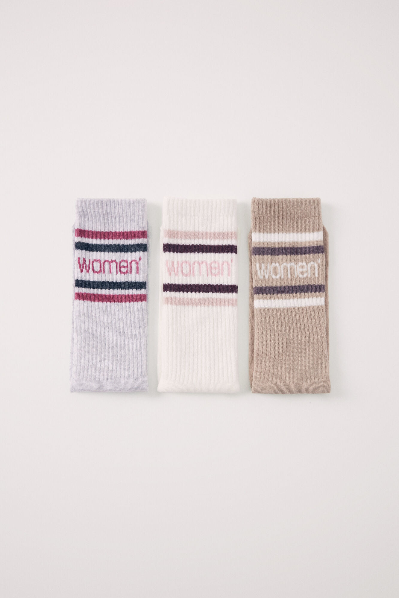 Women'secret Pacote de 3 meias altas com logo
