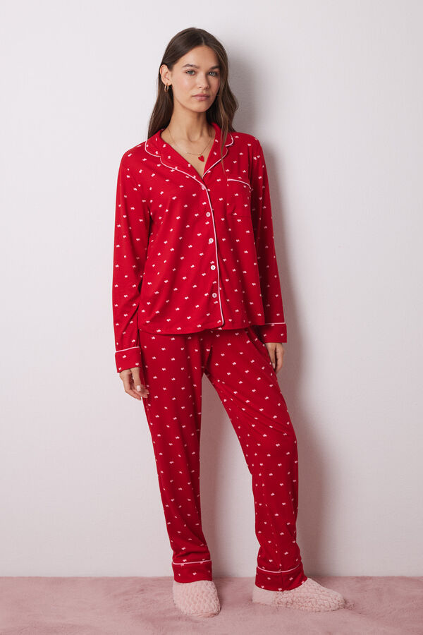 Women'secret Pijama de camisa do vizinho loiro vermelho