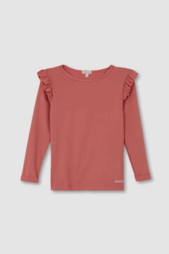 Womensecret Camiseta de lycra manga larga coral  borgonha