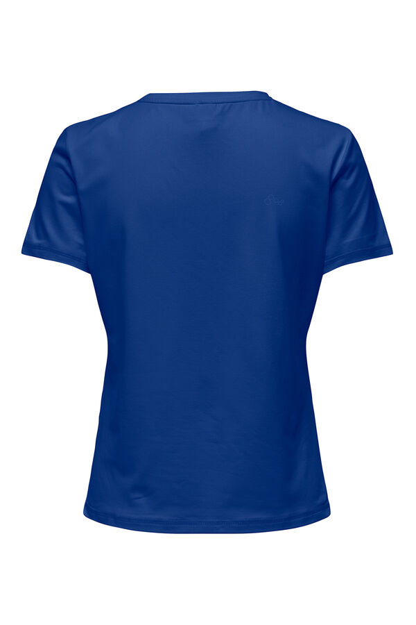 Only Play T-shirt manga com logo azul