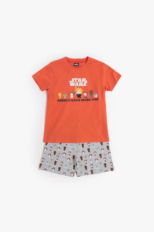 Admas Pijama curto pixel Star Wars vermelho