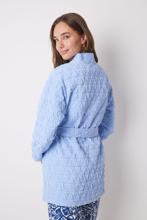 Women'secret Bata corta cruzada acolchada azul claro estampado