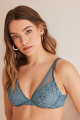 Women'secret INTUITIVE Sujetador halter encaje azul azul