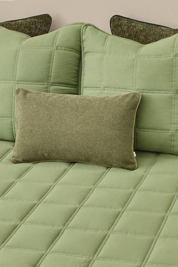 Textura Colcha de microfibra kaki