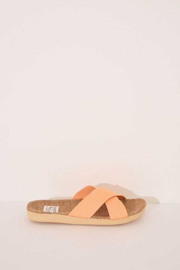 Women'secret Sandalias rafia tiras cruzadas nude
