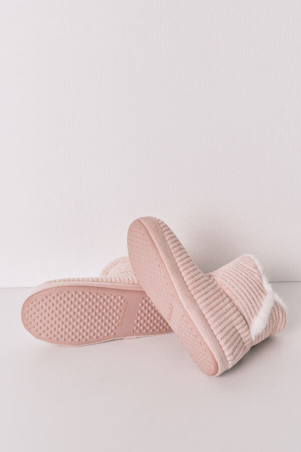 Women'secret Zapatillas casa bota canal&eacute; rosa lurex rosa