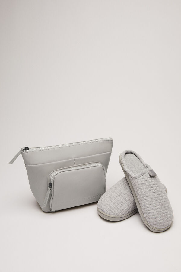 Women'secret Zapatillas casa brillos gris gris