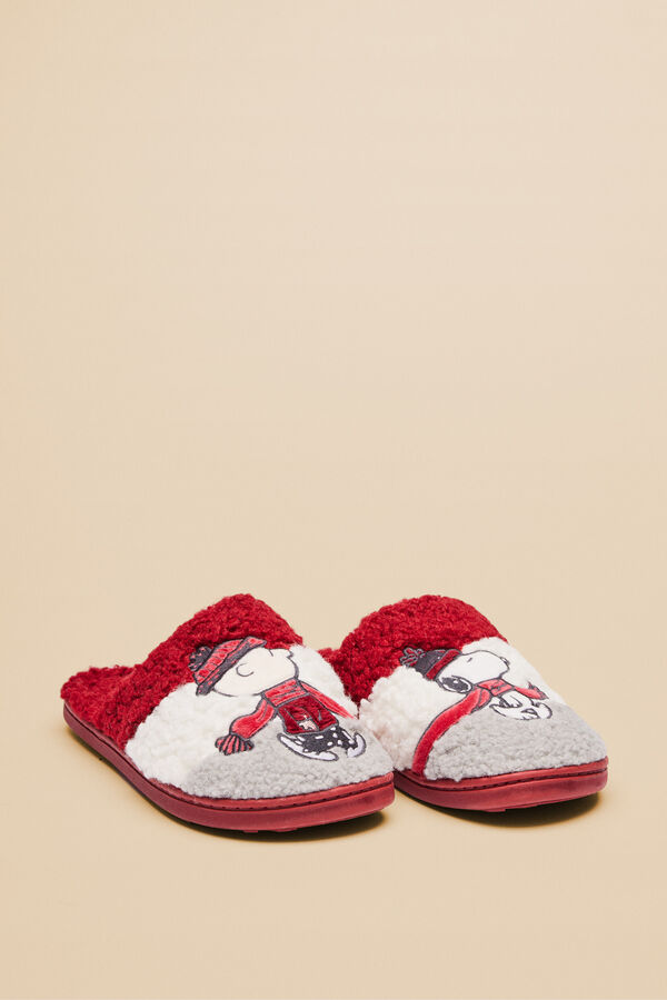 Women'secret Zapatillas casa Snoopy tricolor blanco