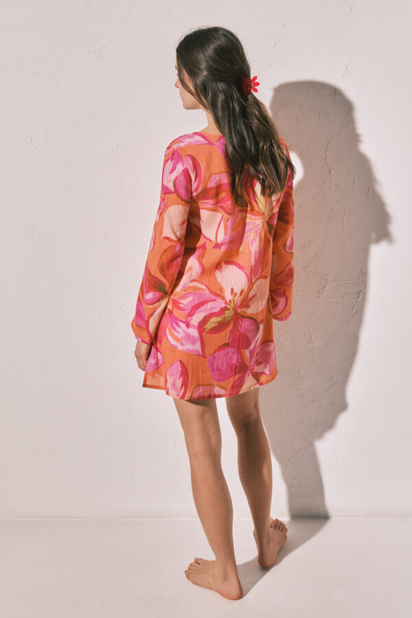 Women'secret Vestido t&uacute;nica curta estampado maxi floral estampado