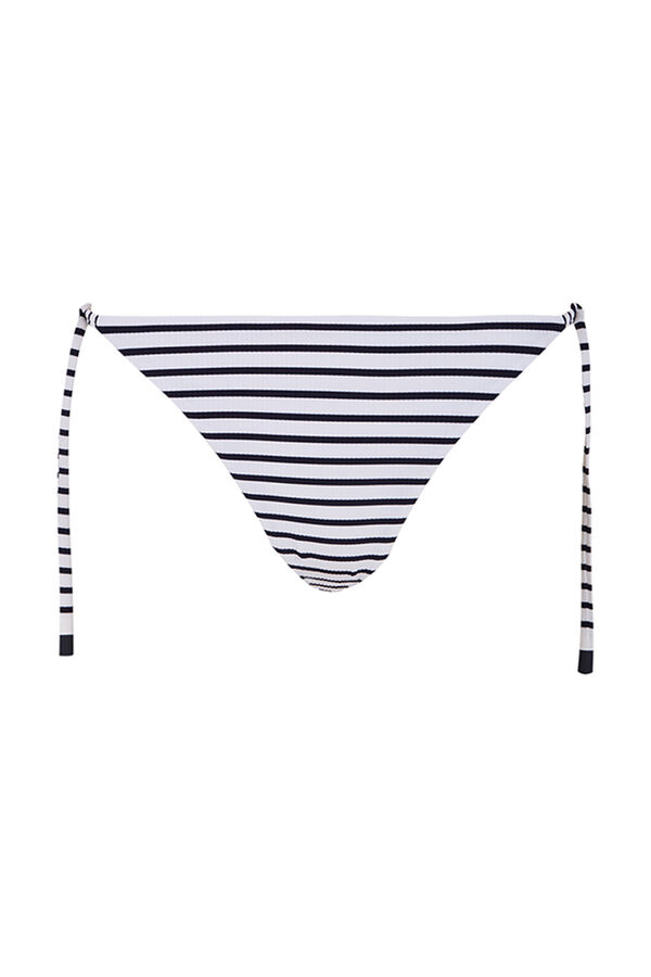 Women'secret Cueca de biquíni brasileira cueca com riscas azul marinho azul