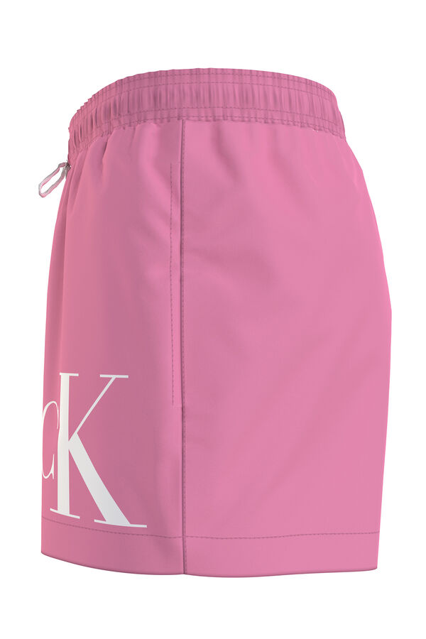 Calvin Klein Ba&ntilde;ador corto con cord&oacute;n - CK Monogram rosa
