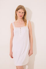 Women'secret Camisa de dormir curta "maternity" em renda branca bege