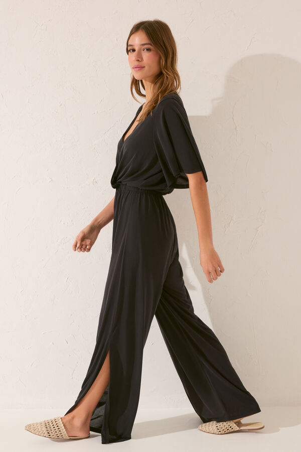 Women'secret Mono largo negro cintura el&aacute;stica negro