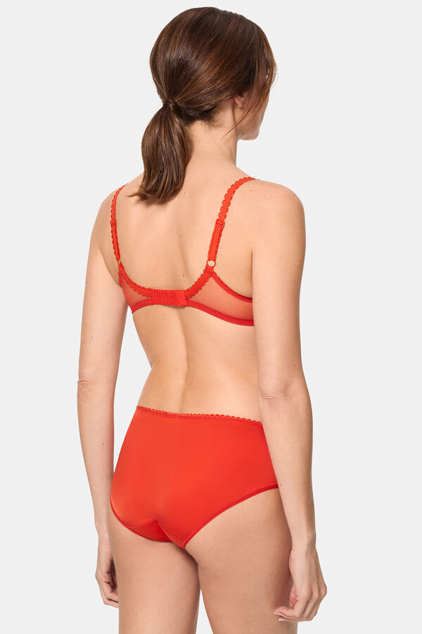 Playtex Braga midi de encaje y microfibra rojo