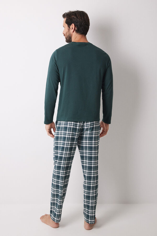 Women'secret Pijama largo hombre 100% algod&oacute;n Snoopy verde