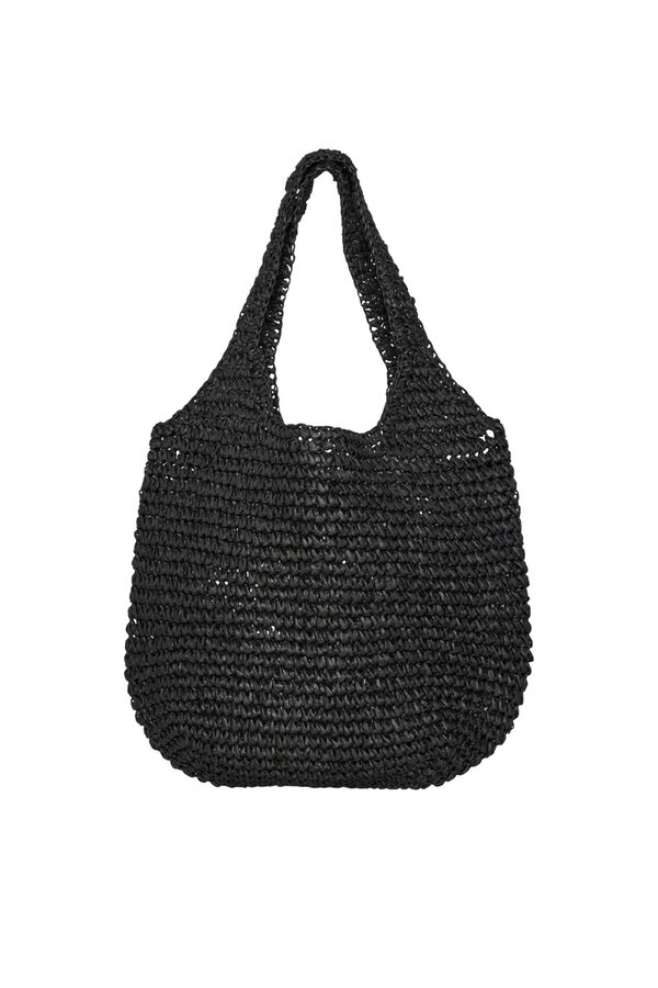 Pieces Bolso Tote tejido paja negro