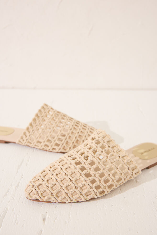 Women'secret Sandalia mule trenzado beige nude