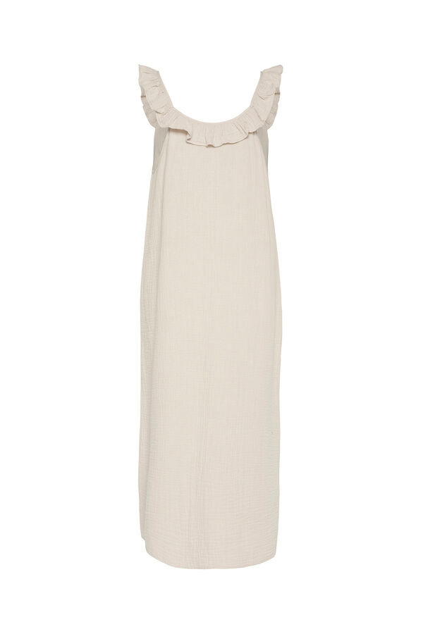 Pieces Vestido largo de algod&oacute;n gris