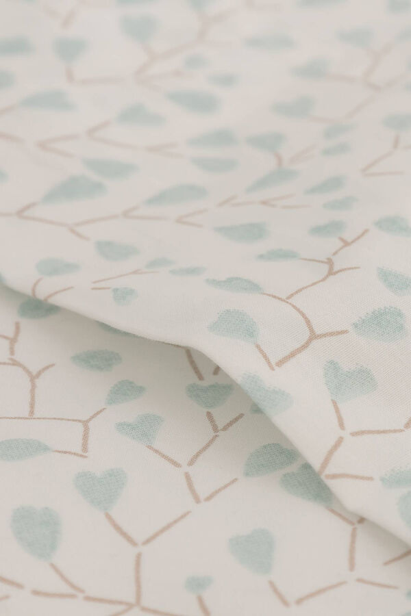 Textura S&aacute;bana algod&oacute;n percal flores. Cama 180-200cm. turquesa