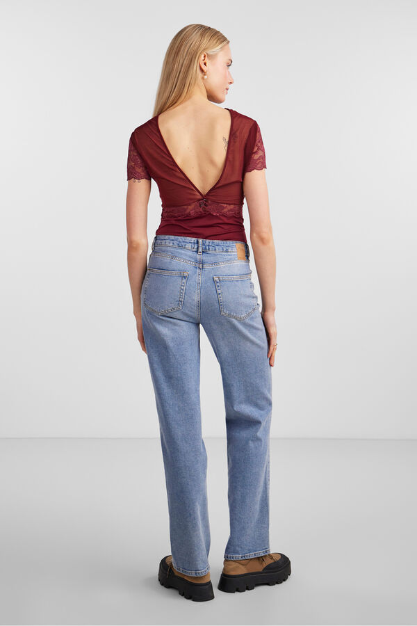 Pieces Body de renda vermelho