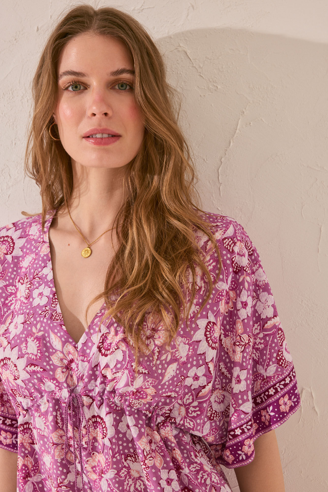 Women'secret Camisola curta de viscose com estampado roxa/lil&aacute;s