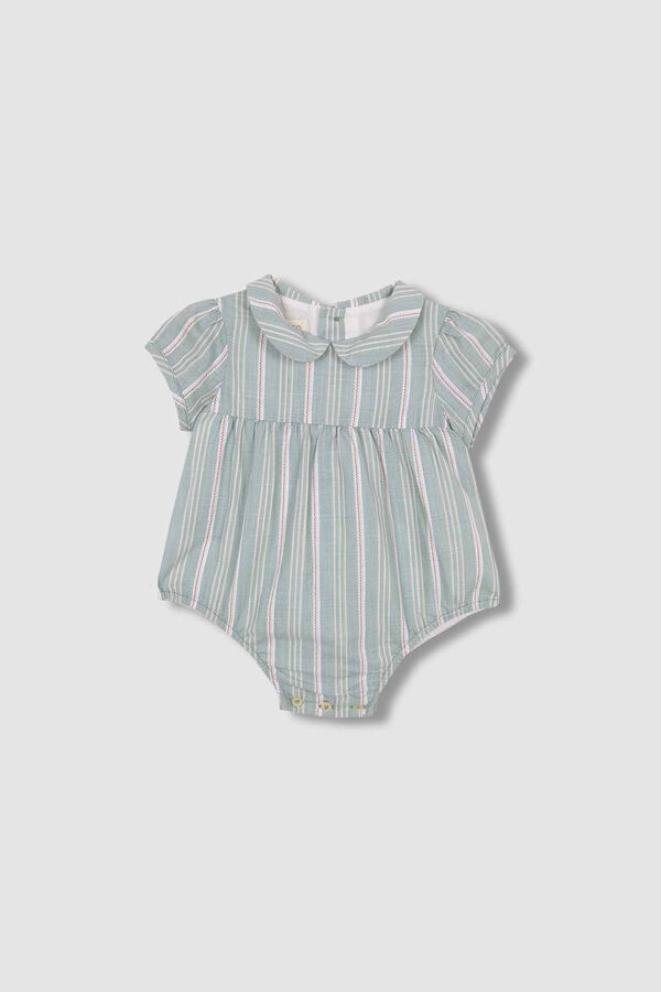Gocco Babygro &agrave;s riscas gola beb&eacute; verde estampado