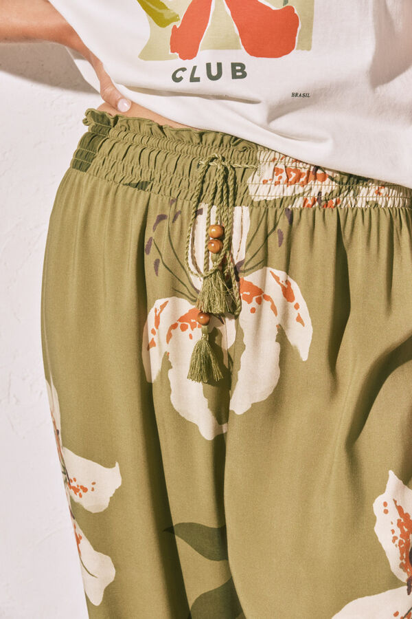 Women'secret Pantal&oacute;n largo estampado flores estampado