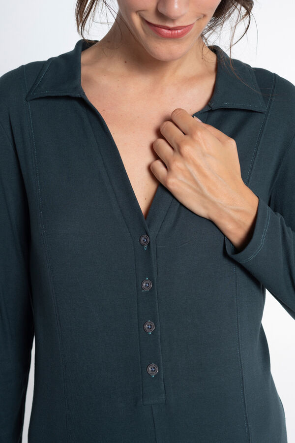 Ohma! Mono lactancia con cuello camisero verde