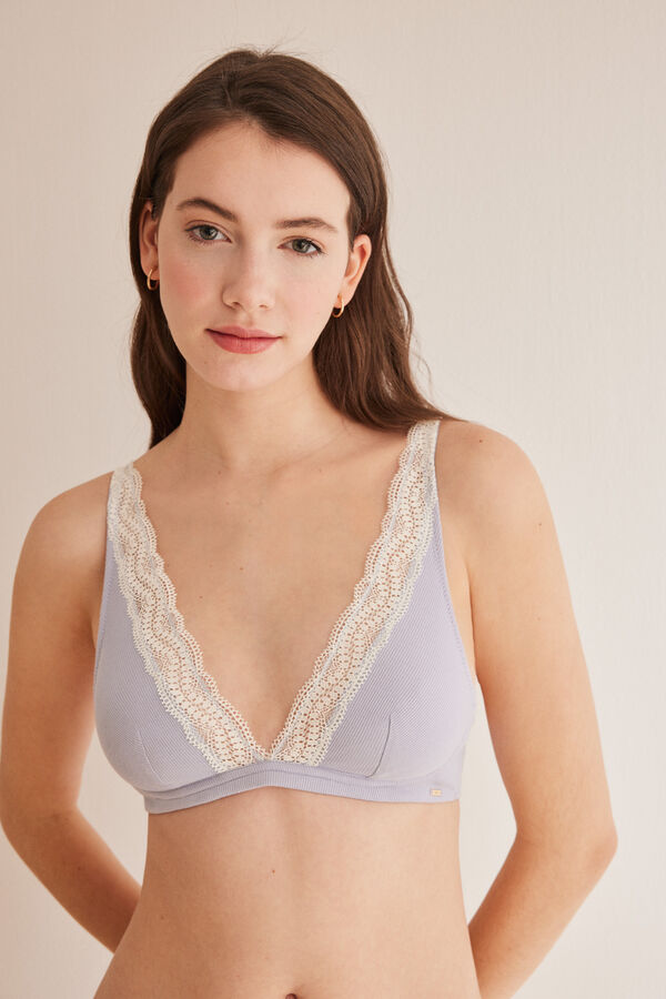 Women'secret FANTASTIC Soutien triangular halter algod&atilde;o lil&aacute;s rosa