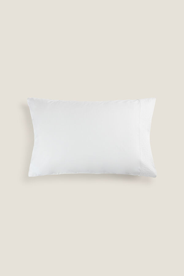 Textura Funda almohada algod&oacute;n Jacquard blanco