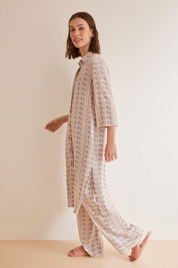 Women'secret Vestido camisero rayas estampado