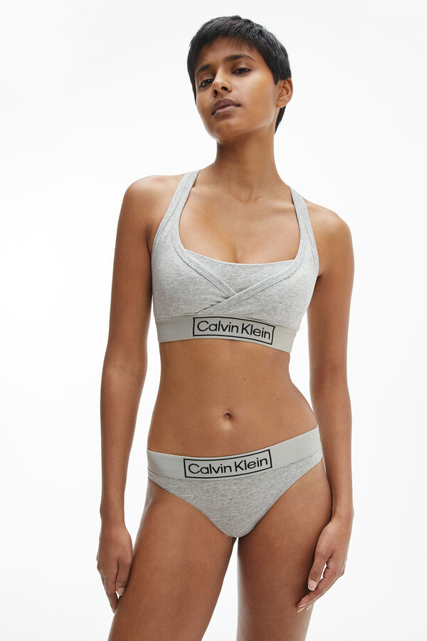 Calvin Klein Tanga tiro medio cinzento