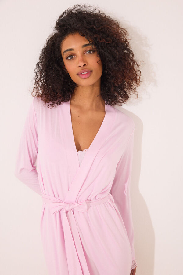 Women'secret Bata midi viscosa rosa rosa