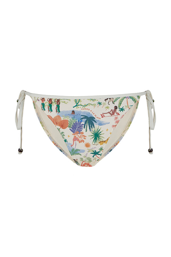 Women'secret Cueca clássica do biquíni com paisagem tropical  estampado
